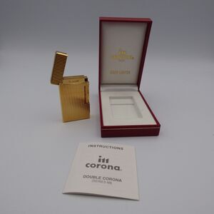 im Corona 69 Double Corona Cigar Lighter Gold Striped New in Box Japan